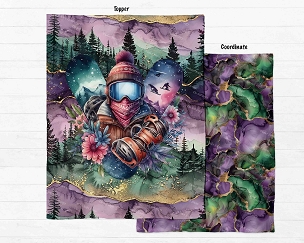 Winter Sports Purple Snowboarder Blanket Panel